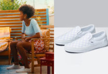 SUMMERTIME : Summer’s blue checkerboard slip on shoes/les mocassins à damier de Summer