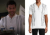 HOW I MET YOUR FATHER : Charlie’s white polo shirt wity black stripes in S1E02