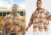 LOVESTRUCK HIGH : Dan’s oversized shirt in marseille matchbox print