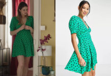 ICI TOUT COMMENCE : la robe verte à pois de Laetitia dans l’épisode 418