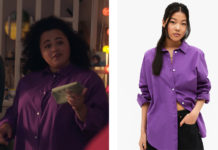 DEMAIN NOUS APPARTIENT : la chemise violette de Lizzie dans l’épisode 1219