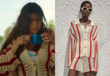 SNOWFLAKE MOUNTAIN : Devon’s knit cardigan in S1E05