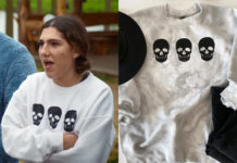 SNOWFLAKE MOUNTAIN : Francesca’s 3 skulls print sweatshirt in S1E06
