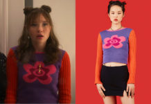 BOO, BITCH : Gia’s fuzzy flower print sweater in S1E01