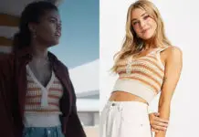 RESIDENT EVIL : Jade’s ribbed crop top in orange stripe