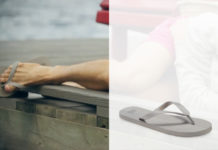 THE LAKE : Justin’s grey flip flops in S1E07