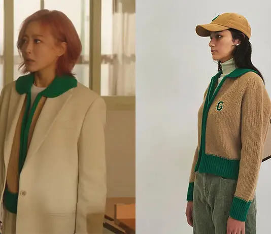 TOMORROW : Koo Ryeon’s beige and green cardigan in S1E01