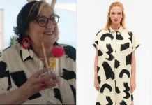 DEMAIN NOUS APPARTIENT : la robe chemise à motifs noirs de Mona dans l’épisode 1222