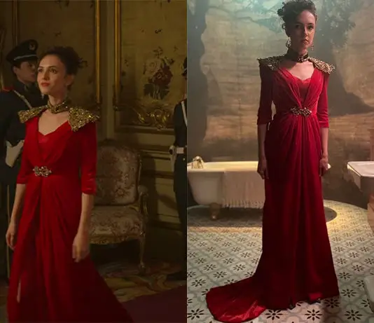 AU SERVICE DU PASSÉ : la robe en velours rouge d’Anya dans l’épisode 5