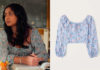 NEVER HAVE I EVER : Devi’s blue floral top in S3E10
