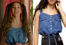 HIGH SCHOOL MUSICAL : THE MUSICAL : THE SERIES : Gina’s blue denim top in S3E05