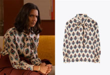NEVER HAVE I EVER : Nalini’s print bow blouse in S3E02