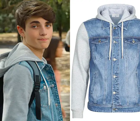 AG3NDA : la veste en jean bi-matière de Pietro dans l’épisode 1×01