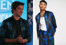 HIGH SCHOOL MUSICAL : THE MUSICAL : THE SERIES : E.J.’s blue floral bomber in S3E08