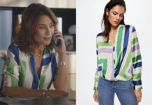 DEMAIN NOUS APPARTIENT : la chemise cache-cœur à rayures de Raphaëlle dans l’épisode 1289