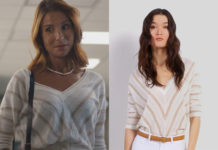 DEMAIN NOUS APPARTIENT : le pull à rayures dorées de Raphaëlle dans l’épisode 1277