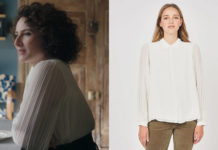 ICI TOUT COMMENCE : le chemisier blanc aux manches plissées de Clotilde