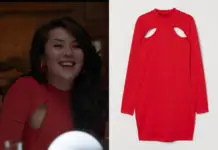 ADDICT : la robe rouge moulante de Deborah dans le premier épisode