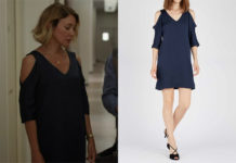 UN SI GRAND SOLEIL : la robe bleue épaules dénudées d’Ève dans l’épisode 997