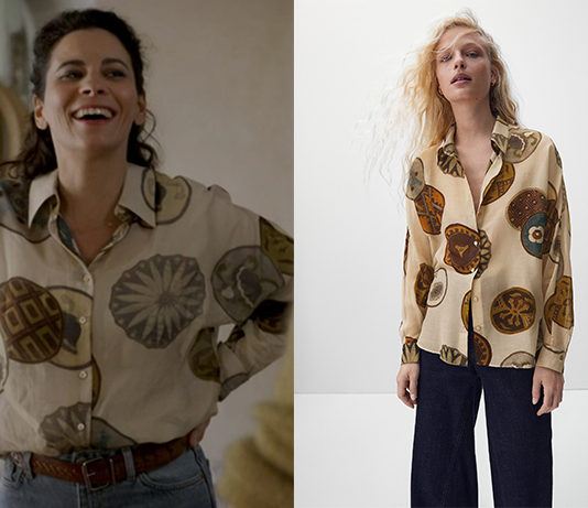 ADDICT : la chemise imprimé médailles de Fabienne dans l’épisode 1