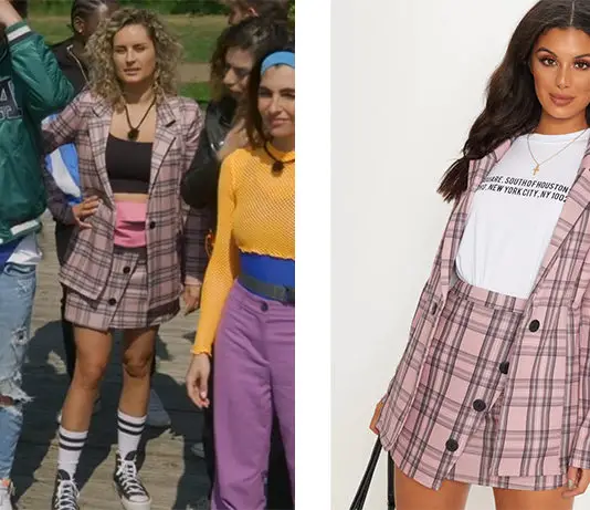 KILLER CAMP : Iris’s Pink Checked Boyfriend Blazer in S1E01