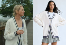 THE WATCHER : Nora’s ivory cardigan in S1E01