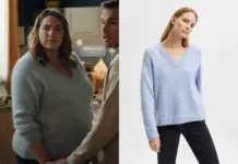 DEMAIN NOUS APPARTIENT : le pull bleu d’Audrey dans l’épisode 1320