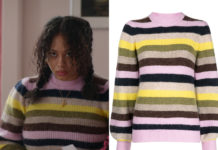 YOUNG ROYALS : Felice’s multicoloured striped jumper in S2E02