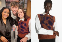 YOUNG ROYALS : Frida Argento’s brown jacquard vest