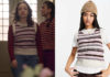 YOUNG ROYALS : Sara’s stripe knitted sweater vest in purple in S2E03