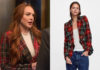 FALLING FOR CHRISTMAS : Sierra’s red checked tweed blazer