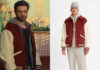 SMILEY : Àlex’s red/cream varsity jacket in S1E01