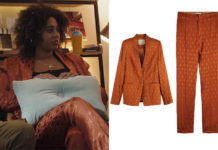 ICI TOUT COMMENCE : le costume jacquard couleur cannelle de Billie dans l’épisode 552