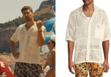 THE WHITE LOTUS : Cameron’s off white mesh shirt in S2E06