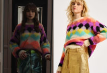 EMILY IN PARIS : Emily’s Multicolor scallop intarsia-knitted sweater in S3E01