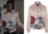 EMILY IN PARIS : Julien’s Hokusai print satin jacket in S3E03