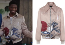 EMILY IN PARIS : Julien’s Hokusai print satin jacket in S3E03