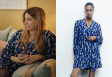 ICI TOUT COMMENCE : la robe bleue imprimée de Lætitia dans l’épisode 555