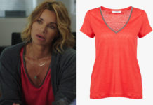 JOSÉPHINE, ANGE GARDIEN : les t-shirts rouge et vert en lin de Laure