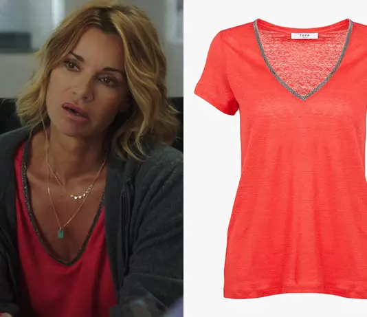 JOSÉPHINE, ANGE GARDIEN : les t-shirts rouge et vert en lin de Laure