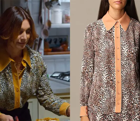 ODIO IL NATALE : la blouse léopard de Marta, la mère de Gianna dans le premier épisode