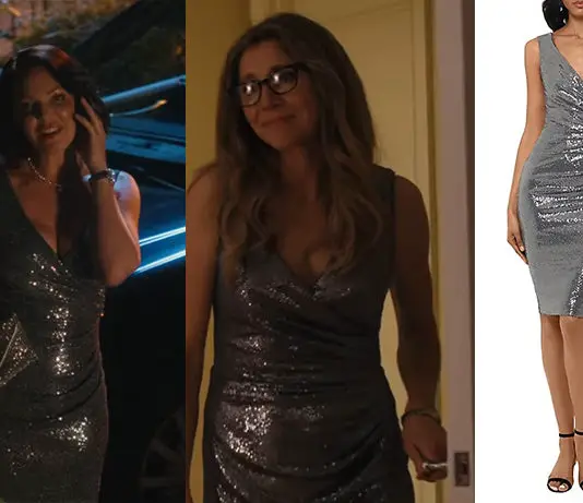 FIREFLY LANE : Tully and Kate’s Metallic Faux Wrap Sheath Dress