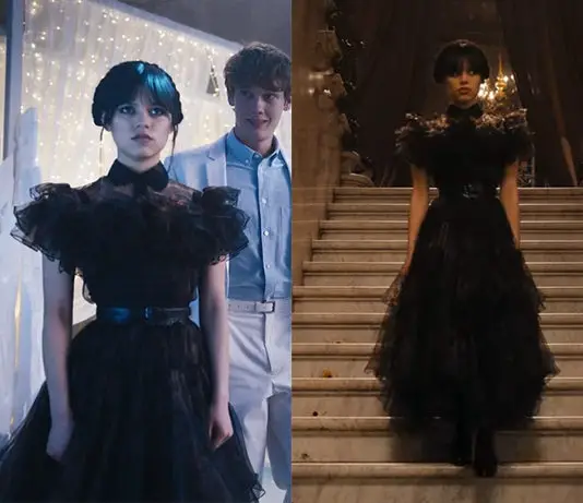 WEDNESDAY : Wednesday’s black gown in S1E04