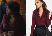 ICI TOUT COMMENCE : le Gilet lie-de-vin avec col en fausse fourrure de Billie dans l’épisode 573