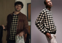 ICI TOUT COMMENCE : le pull en maille à imprimé géo métrique de David dans l’épisode 573