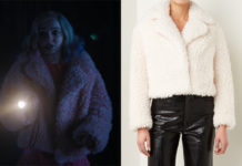 WEDNESDAY : Enid’s faux-shearling jacket in S1E06