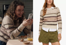 ICI TOUT COMMENCE : le pull beige à motif de Kelly dans l’épisode 571