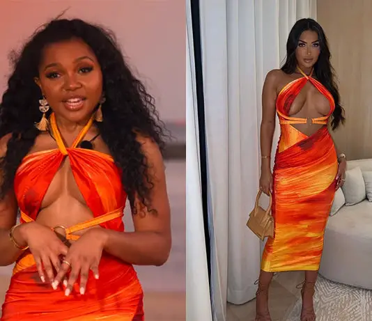 PERFECT MATCH : Anne-Sophie’s orange dress in S1E01