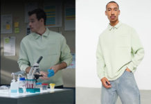 DEMAIN NOUS APPARTIENT : le Sweat oversize avec col polo zippé vert délavé de Damien