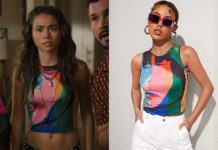 FREERIDGE : Demi’s Figure Print Lettuce Trim Tank Top in S1E01